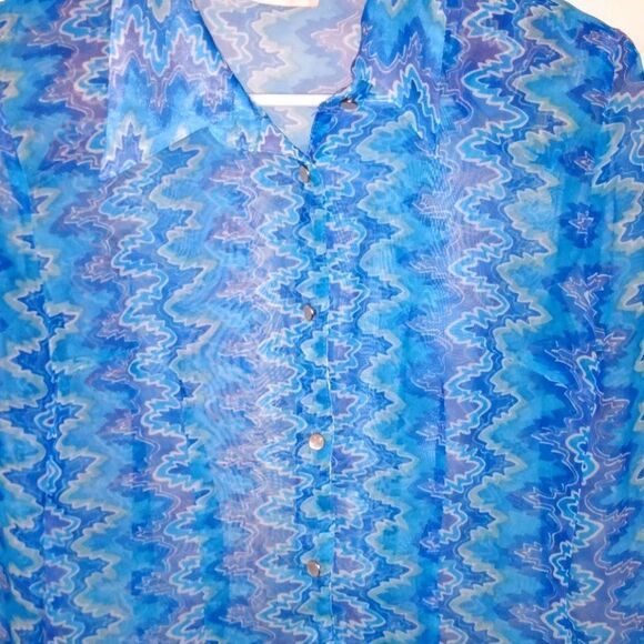 Vintage 1980's Benson & Smith 2pc Sheath Dress With Matching Sheer Blouse - Picture 9 of 16